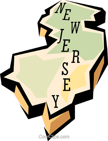 New Jersey state map Royalty Free Vector Clip Art illustration