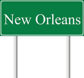 ... New Orleans green road sign