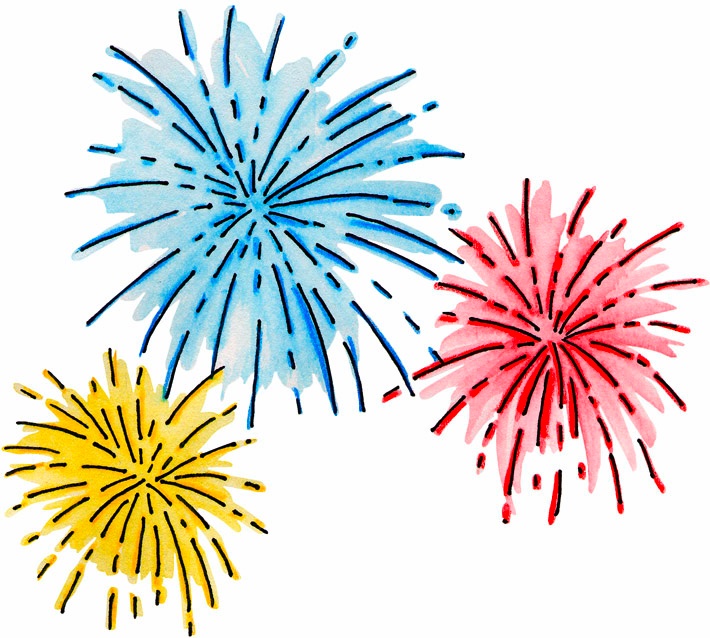 New year fireworks clip art .