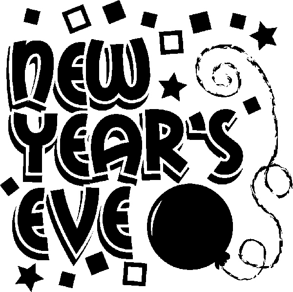 New Year S Eve Bash Gold Rive - Clipart New Years Eve
