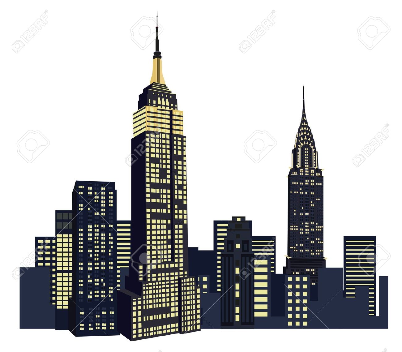 New york city skyline . 59991 - New York Clipart