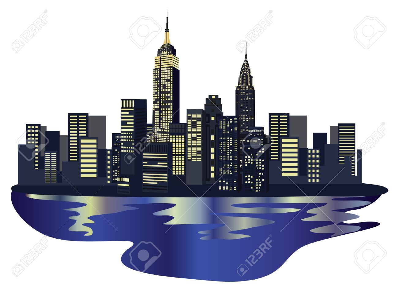 New York City Skyline Clip Art. new york skyline: Illustration .
