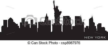 ... New York skyline. Detailed vector silhouette