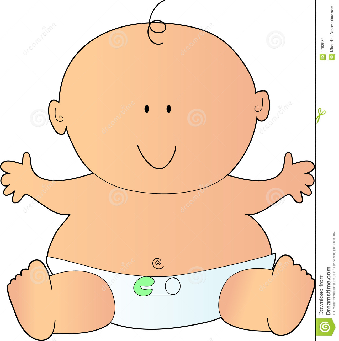Newborn Baby Royalty Free Sto - Baby In Diaper Clipart
