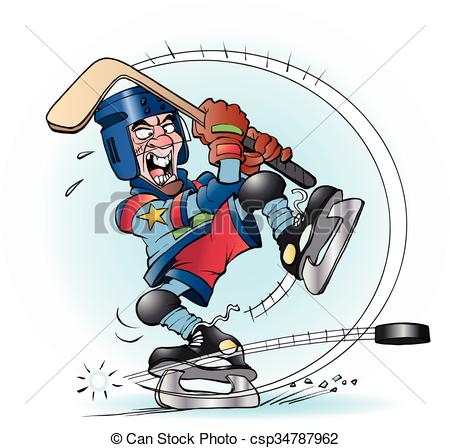 . ClipartLook.com Slap shot in hockey - Vector cartoon illustration of a slap.