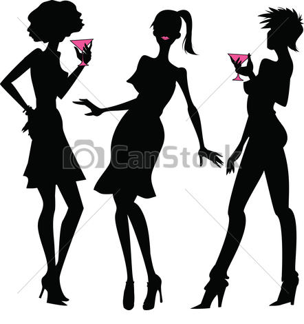 silhouette fashion girls Clip