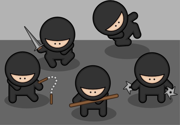 Ninjas clip art Free vector 1 - Ninja Clip Art