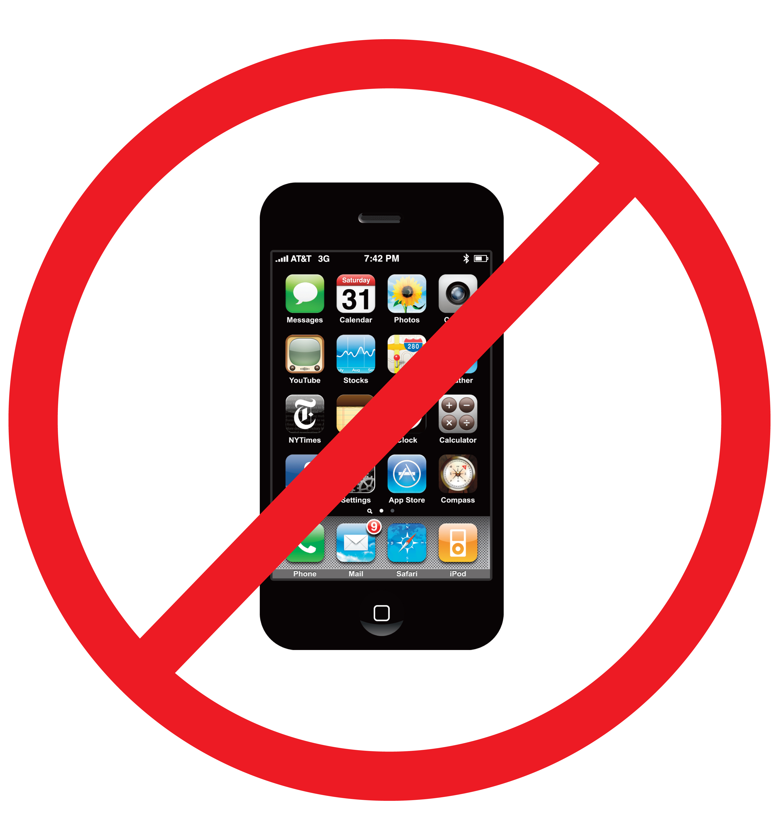 no cell phone clipart