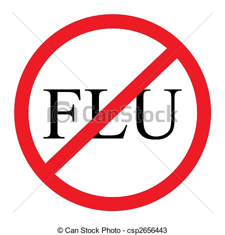 No Flu Graphic - A red and black \u0026quot;no flu .