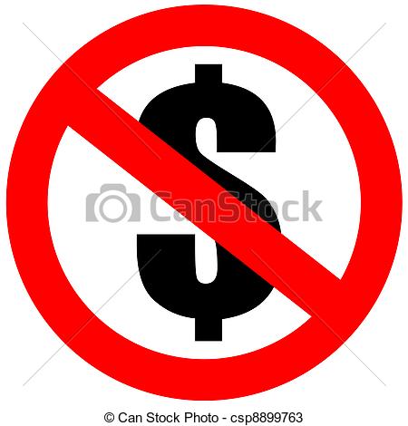 ... No money sign - No money dollar sign