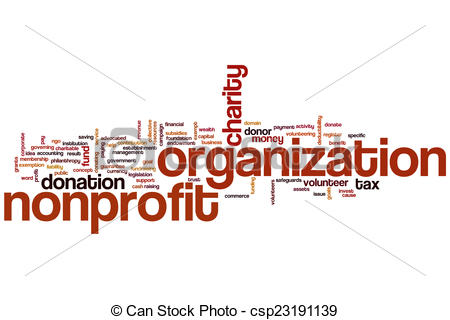 Nonprofit organization word cloud - csp23191139