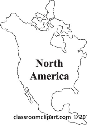 North America Line Clipart #1