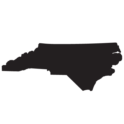 North Carolina map on white b