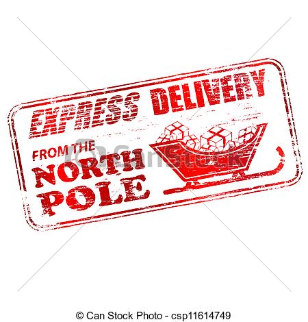 North Pole sign with a red an