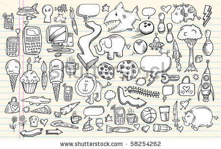 Doodle Flowers Clipart and Ve
