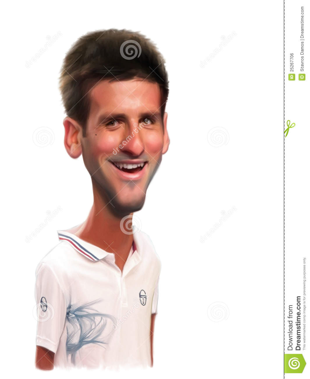 Novak Djokovic Caricature Portrait