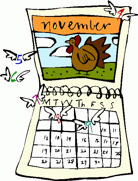 November 4th Teacher Clerical - Calendar Clip Art Free