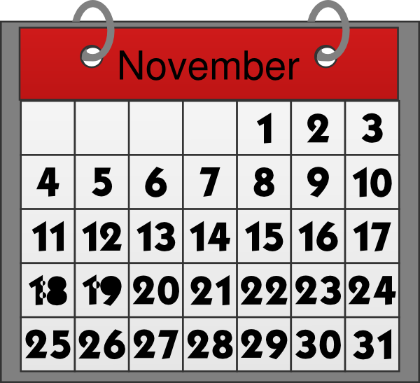 ... Clipart November Calendar