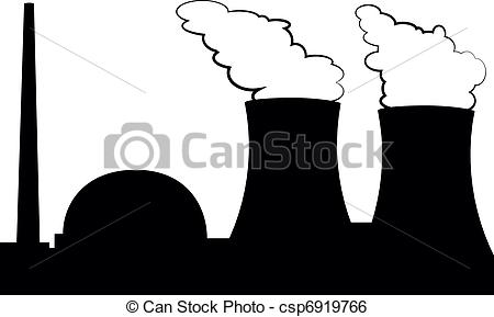 Nuclear Power Plant Silhouett