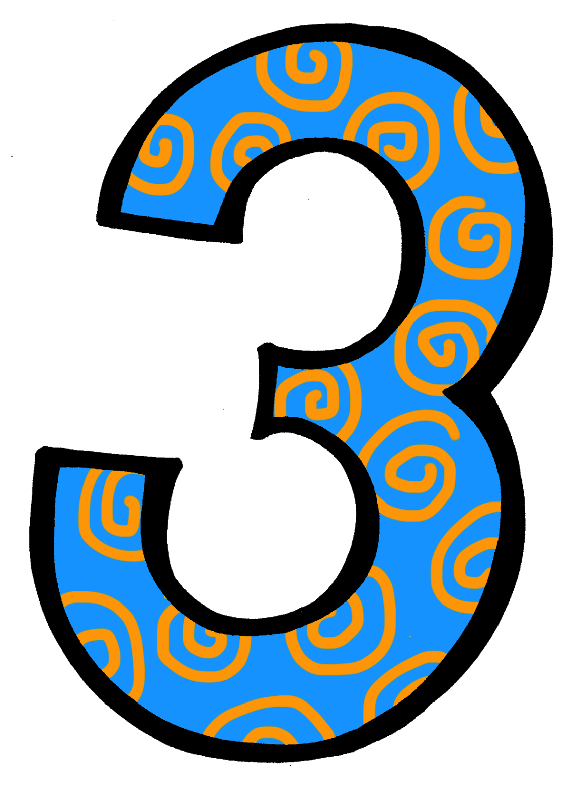 Yellow Number 3 clip art .