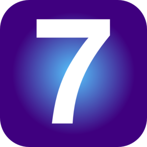 Number 7 purple circle clip a