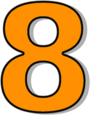 Number 8 Orange Clipart