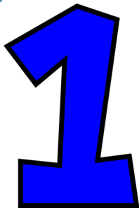 Number One (bright Blue) Clip Art
