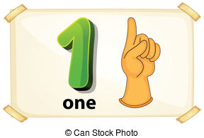 ... Number One - Illustration of a flashcard number one