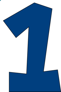 Number One (muted Blue) Clip  - Number One Clipart