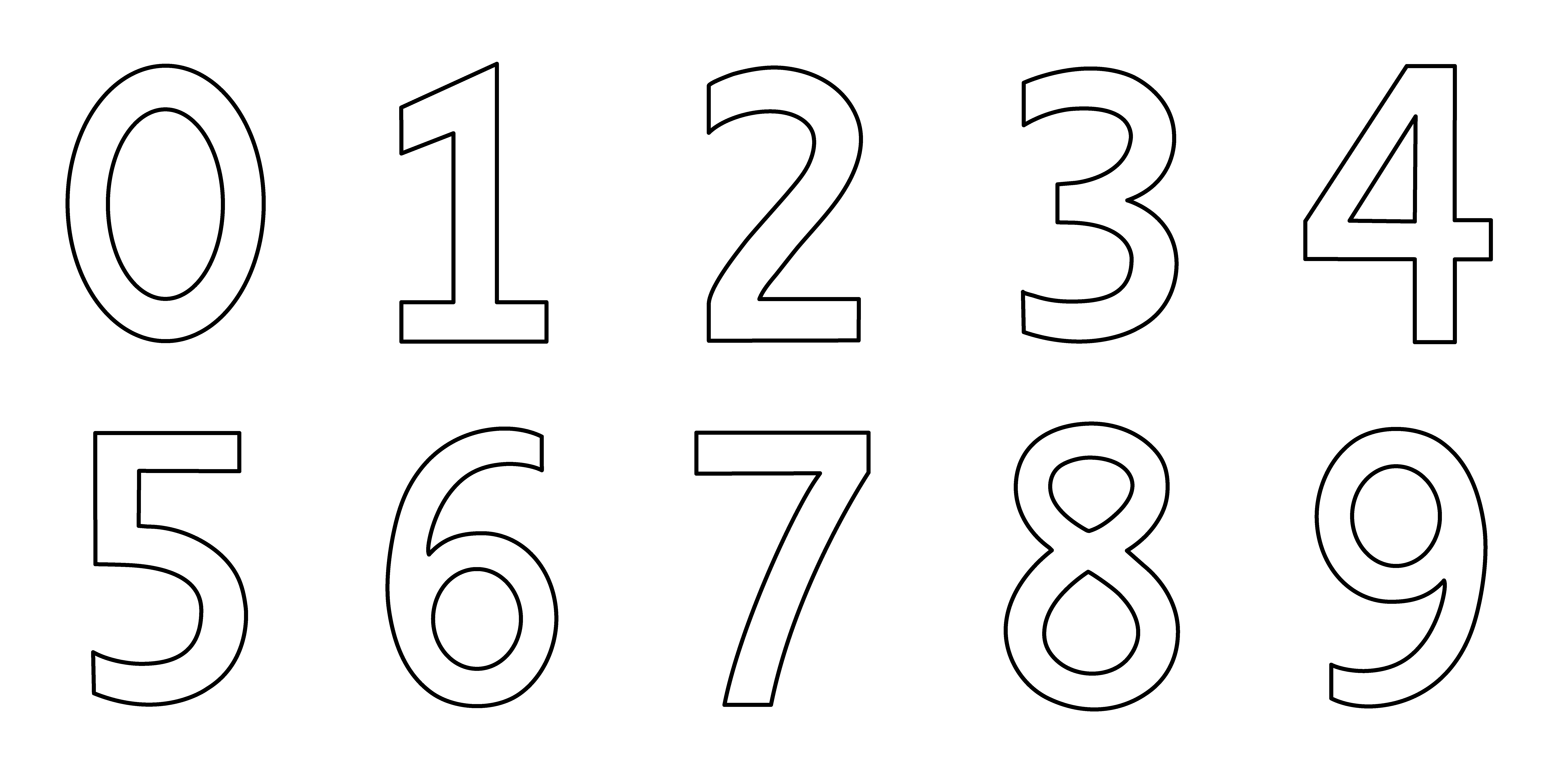 Numbers Clip Art Coloring Page