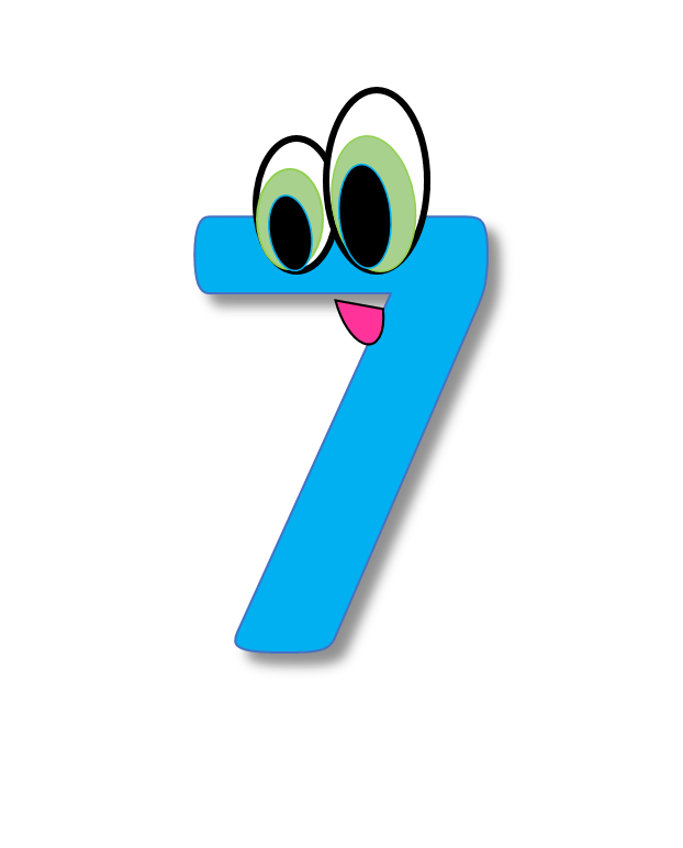 number 7 clipart black and .