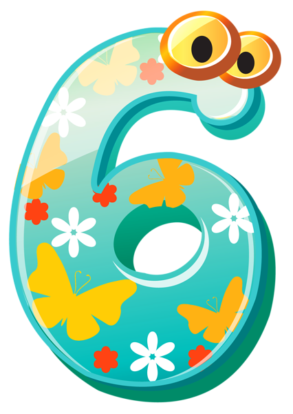 Cute Number Six PNG Clipart I - Numbers Clipart