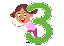 Girl Standing With Number Six Math Size: 77 Kb