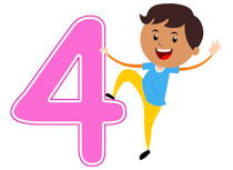 Playful Boy Standing With Num - Numbers Clipart