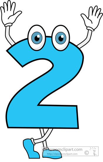Numbers Number Two Clipart Cl - Two Clipart