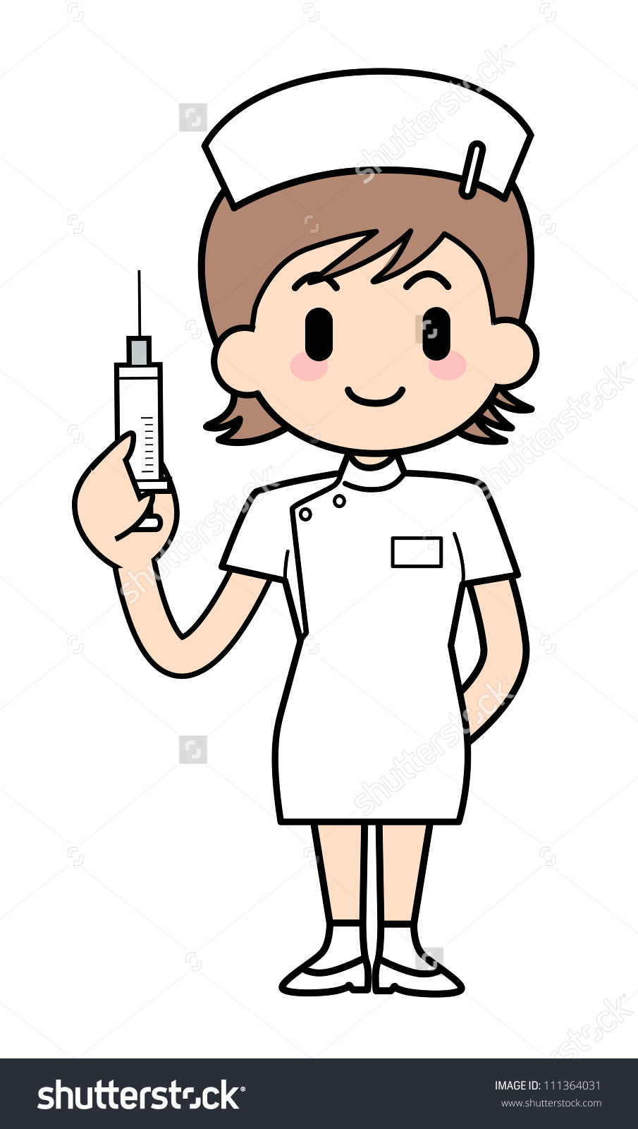 Cute nurse pointing up - csp1