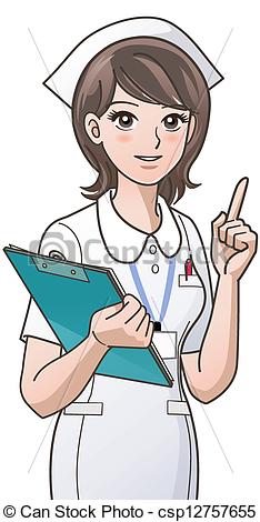 Cute nurse pointing up - csp1 - Nurse Clipart