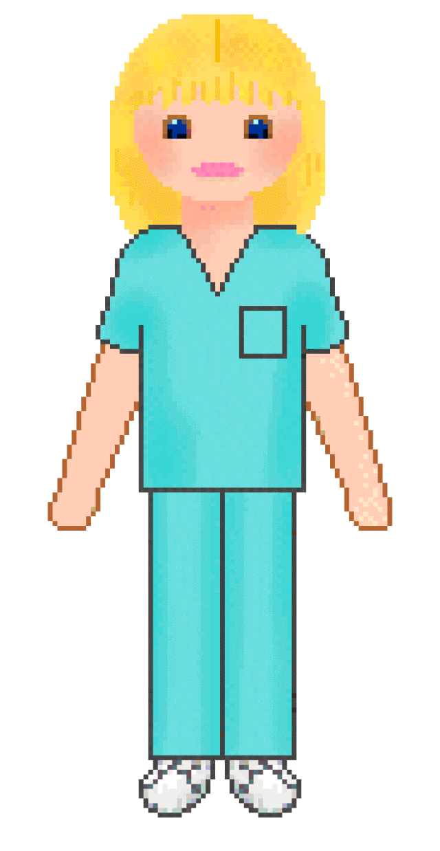 Nurse in Scrubs Clip Art