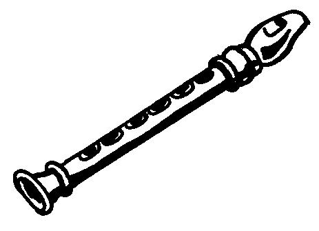 Oboe Clipart Black And White  - Flute Clip Art