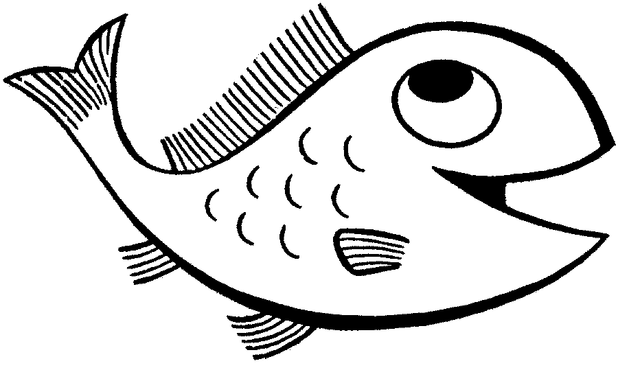Black And White Fish Clipart 