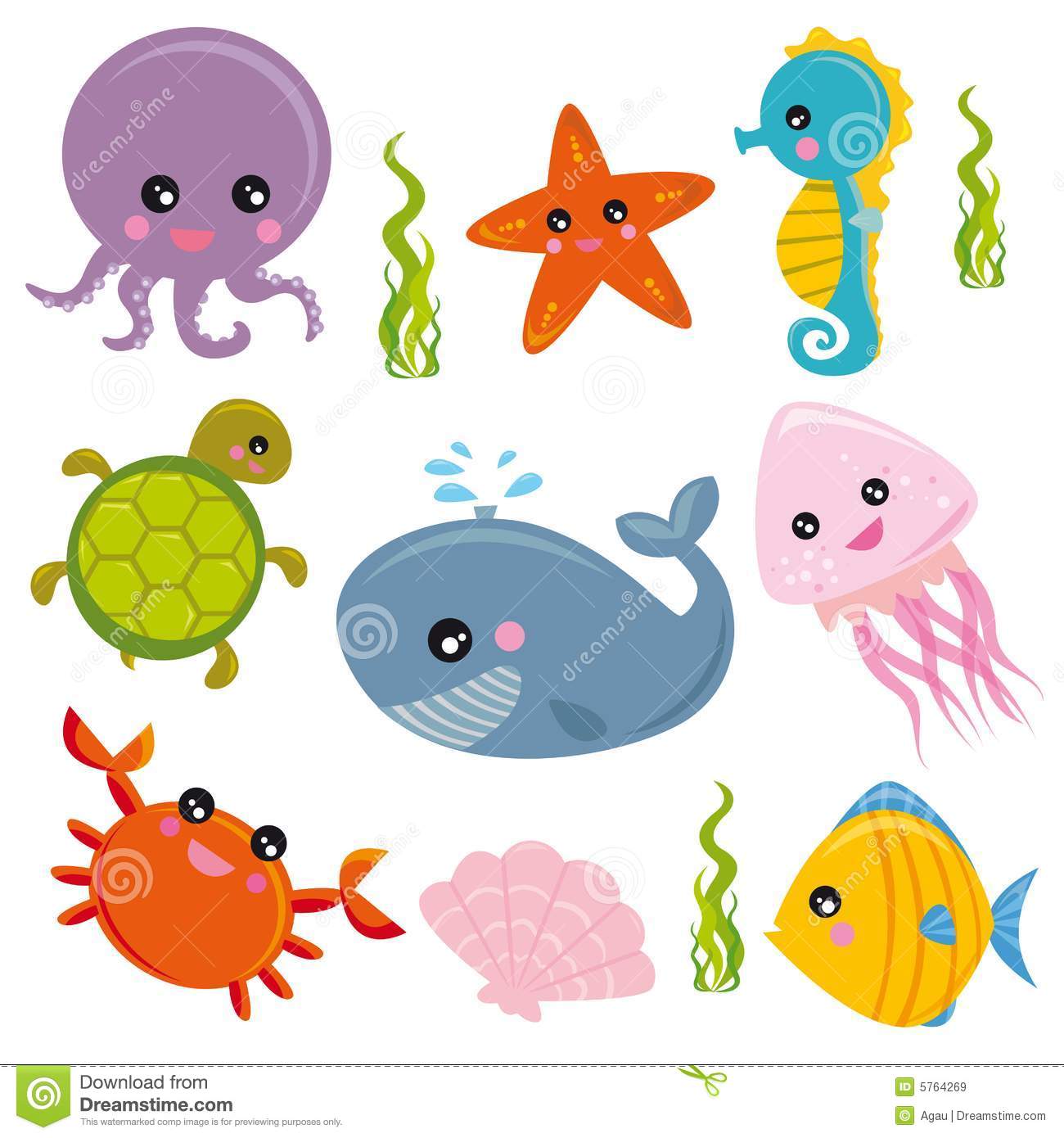 Ocean Animal Group Clipart. S - Ocean Animals Clipart