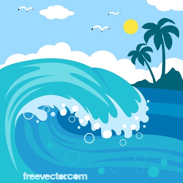 Ocean waves clip art vectors download free vector art