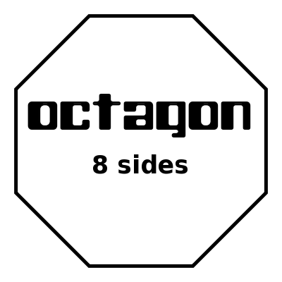 Octagon 8 Sides With Label - Octagon Clipart