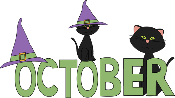 October Black Cats - Clip Art October
