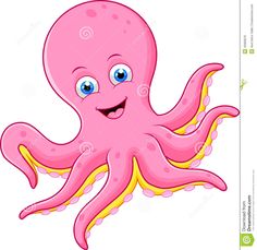 Octopus Cartoon Clip Art | Illustration of Cute octopus cartoon.