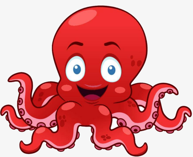 red octopus, Octopus Clipart, - Octopus Clipart