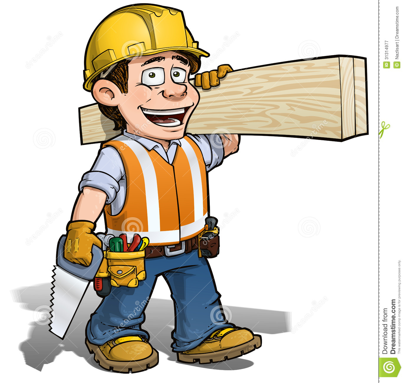 Of A Construction Worker . - Worker Clipart