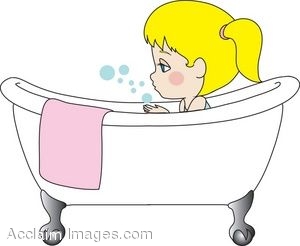 Of A Little Girl Taking A Bub - Bath Clipart