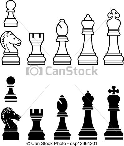 of chess pieces in black .