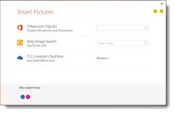 ... Office 365 account, Flickr u2013 and the future should offer us many more options as third party companies add the coding to tie in with Office 2013!